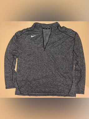 Nike Dri-FIT Heather Gray 1/4 Zip Pullover Long Sleeve Performance Top Men’s XXL